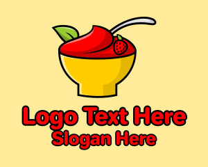 Strawberry Dessert Bowl Logo