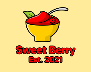 Strawberry Dessert Bowl logo design