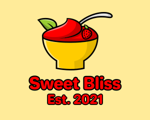 Strawberry Dessert Bowl logo design