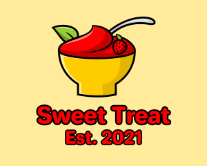 Strawberry Dessert Bowl logo design