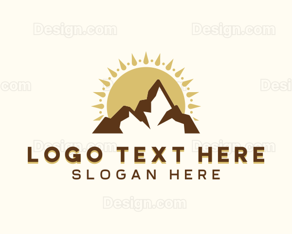 Sunset Mountaineering Travel Logo