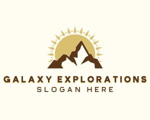 Sunset Mountaineering Travel logo design