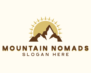 Sunset Mountaineering Travel logo design