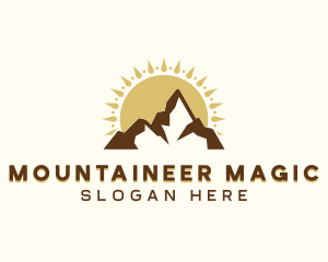 Sunset Mountaineering Travel logo design