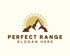 Sunset Mountaineering Travel logo design