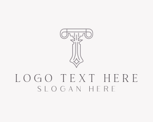 Interior Design Decor Pillar Letter T logo