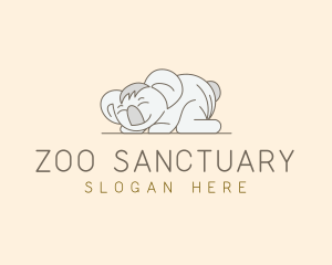 Sleeping Koala Zoo logo design