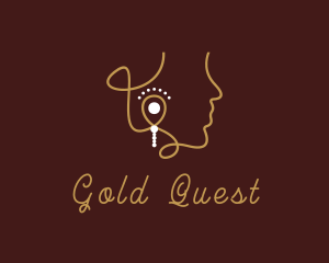 Gold Earrings Jewel logo design