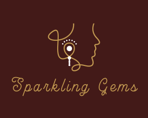 Gold Earrings Jewel logo