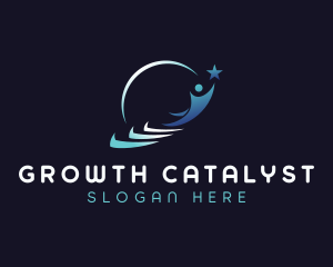 Career Growth Leadership logo design