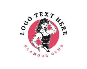 Pinup Sexy Model logo design