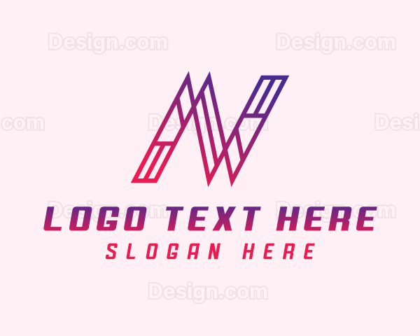 Modern Outline Letter N Logo