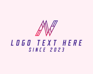 Modern Outline Letter N logo