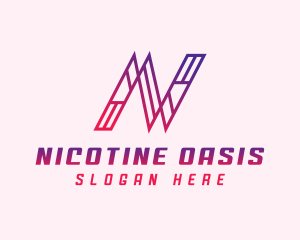 Modern Outline Letter N logo design