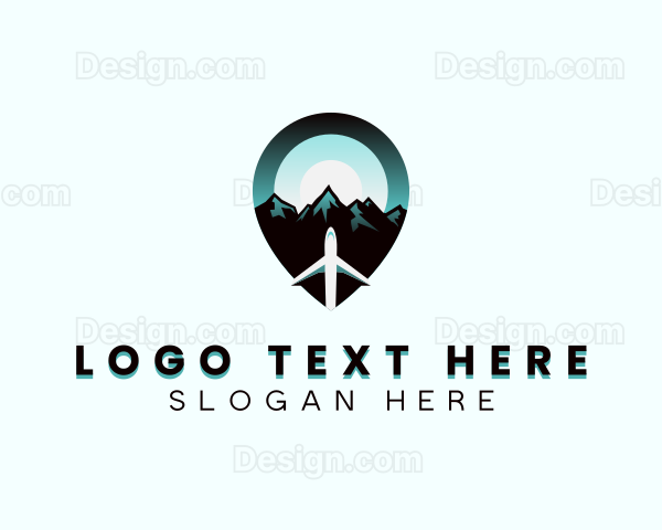 Airplane Mountain Travel Logo