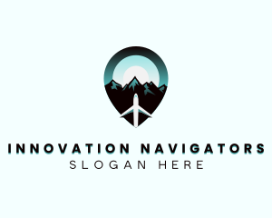 Airplane Mountain Travel logo design