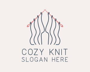 Knitting Needle Thread  logo design
