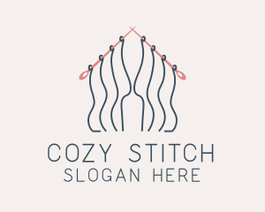 Knitting Needle Thread  logo design