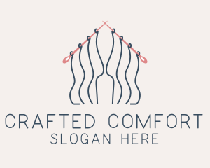 Knitting Needle Thread  logo design