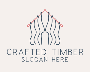 Knitting Needle Thread  logo design