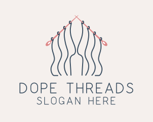 Knitting Needle Thread  logo design