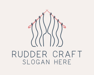 Knitting Needle Thread  logo design