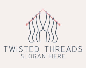 Knitting Needle Thread  logo design