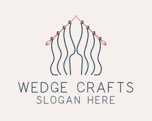 Knitting Needle Thread  logo design