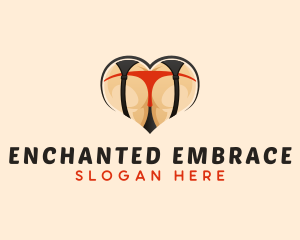 Erotic Lingerie Heart logo design