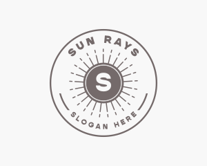 Hipster Sun Ray logo design