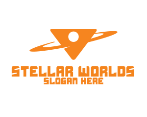 Triangular Orbit Planet logo design