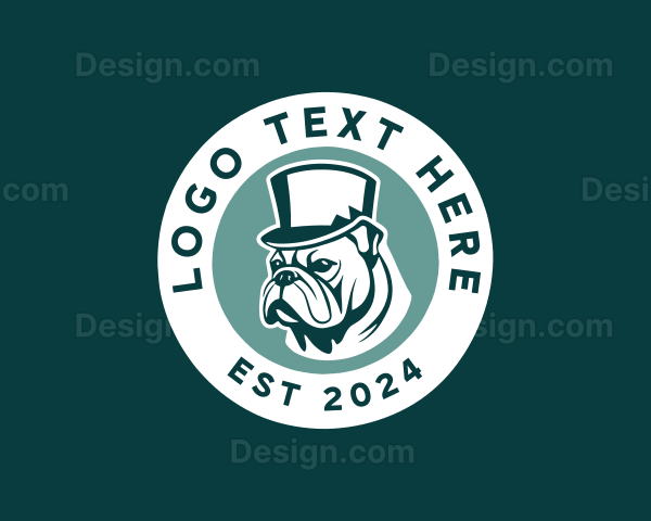 Bulldog Canine Gentleman Logo