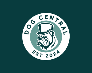 Bulldog Canine Gentleman logo design