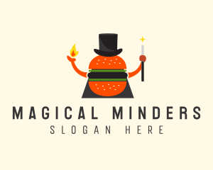 Magician Burger Hat logo design