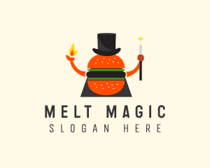 Magician Burger Hat logo design