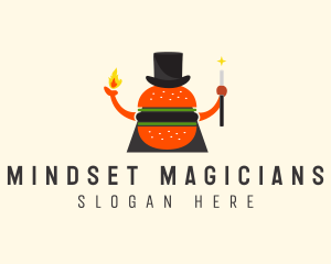 Magician Burger Hat logo design