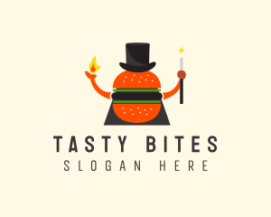 Magician Burger Hat logo design