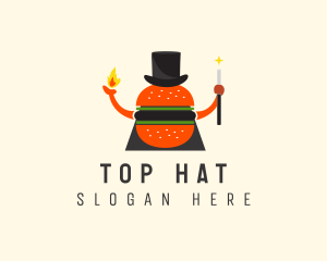 Magician Burger Hat logo design