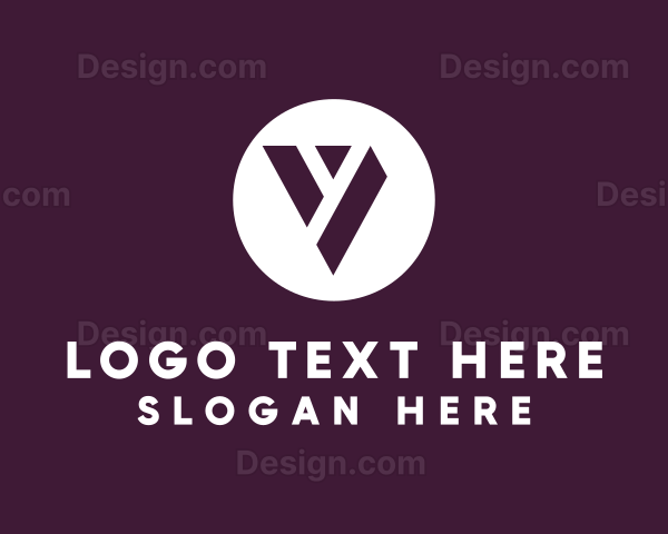 Professional Negative Space Letter YV Logo