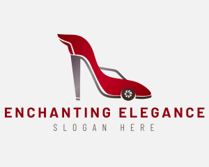 Car Stiletto Shoes logo design