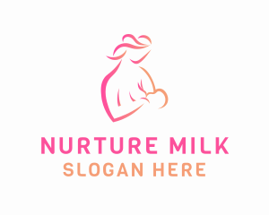 Mother Baby Breastfeed logo design