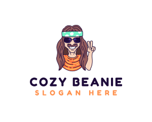 Cool Hippie Man logo design