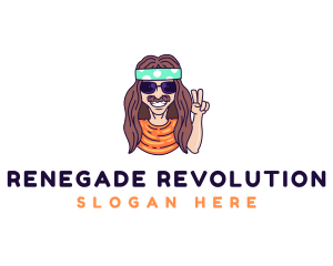 Cool Hippie Man logo design