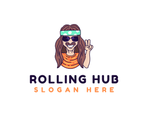 Cool Hippie Man logo design