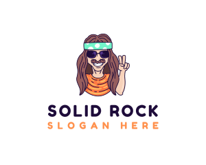 Cool Hippie Man logo design