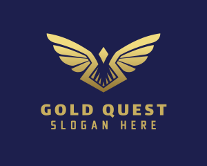 Gradient Gold Wings  logo design