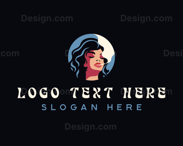 Woman Smoking Cigarette Logo