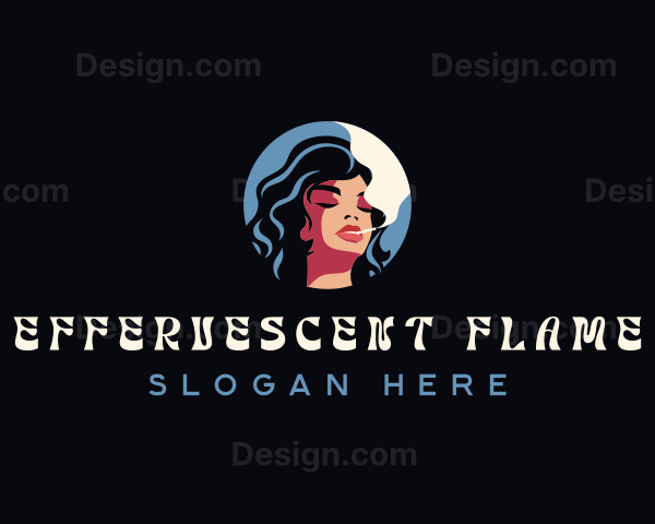 Woman Smoking Cigarette Logo