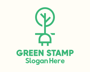 Green Tree Plug logo design