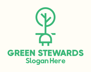 Green Tree Plug logo design